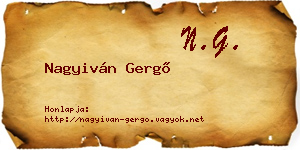 Nagyiván Gergő névjegykártya